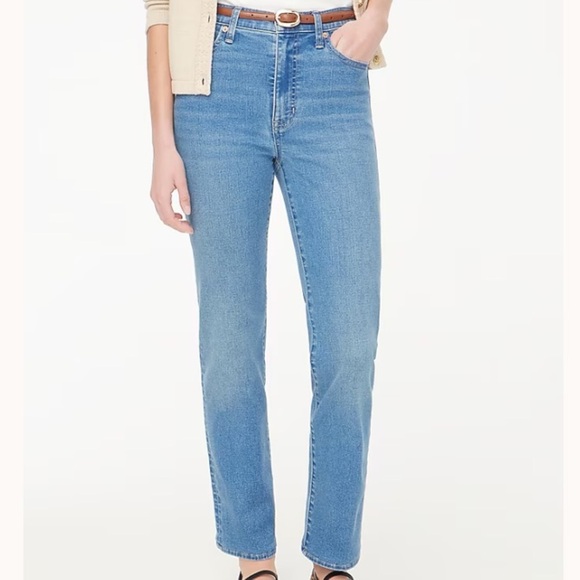 J crew deep lake wash Petite high-rise stovepipe jean in signature stretch+ - Picture 1 of 4